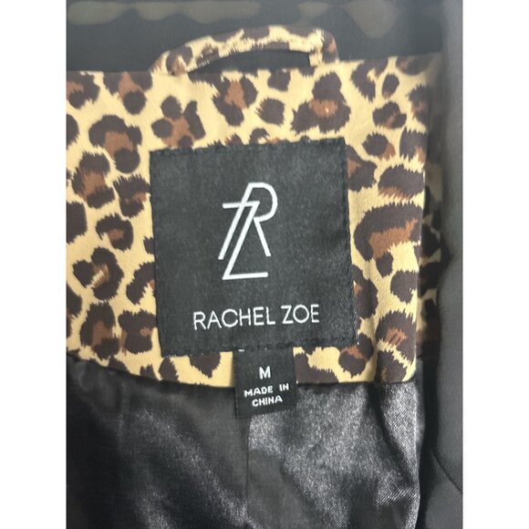 Rachel Zoe Leopard Print Blazer Medium Polyester/Spandex Blend - Picture 5 of 9